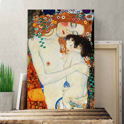 Mother and Child Baby by Gustav Klimt - Wrapped Canvas