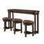 Ensemble de table de bar 4 pièces avec 3 tabourets de bar rembourrés en polyuréthane, ensemble de salle à manger à hauteur de comptoir en bois massif pour la cuisine, le salon et le coin repas-993603600