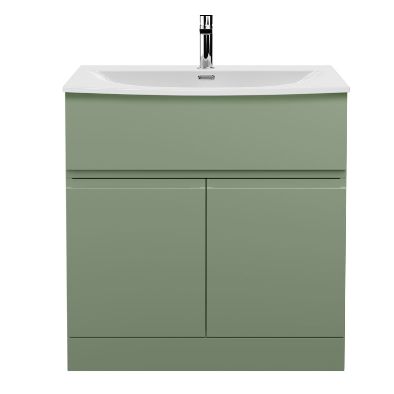 Urban Single Bathroom Vanity with Vitreous China Basin, Satin Green