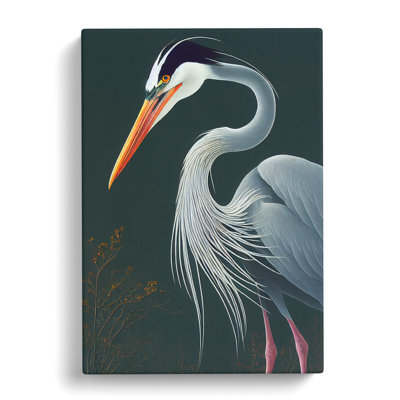 Almanza Heron Bird Traditional Vol.3 - Wrapped Canvas Print