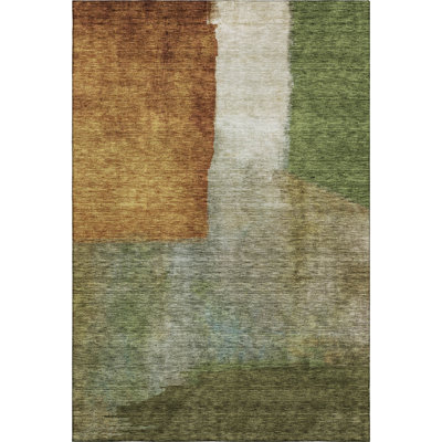 Premium Machine Washable Wayne AMF1100 Squares Rug