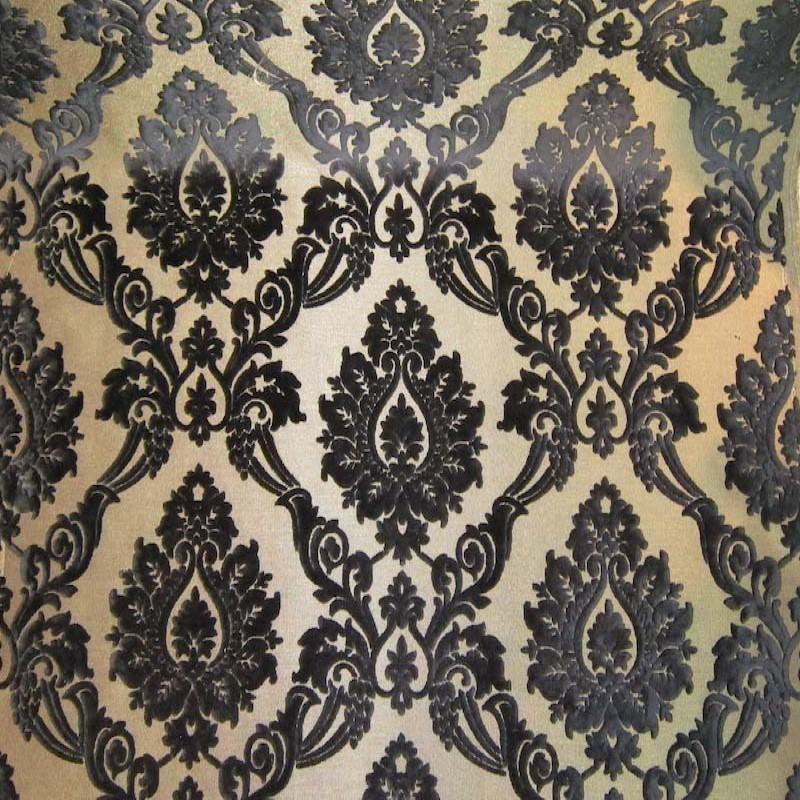 Damask Cut Velvet | Alessandra Fabric, Black