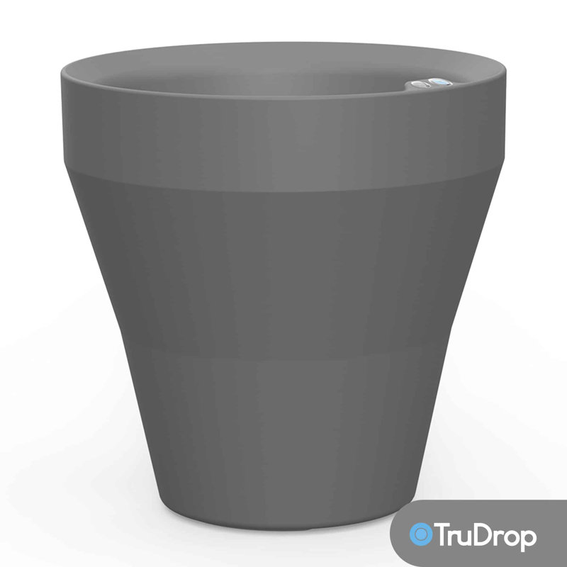 Olive Round Self-Watering Double-Walled Planter for Indoor and Outdoor