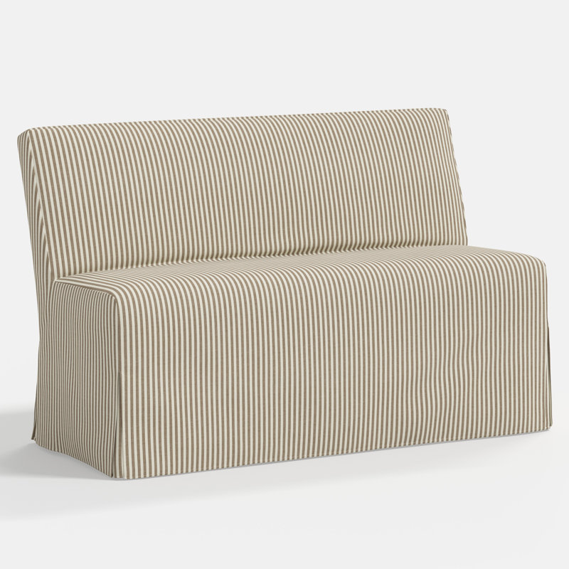 Stoffer Home x Cloth and Co. Lindy Upholstered Bench, Jane Stripe Burlap