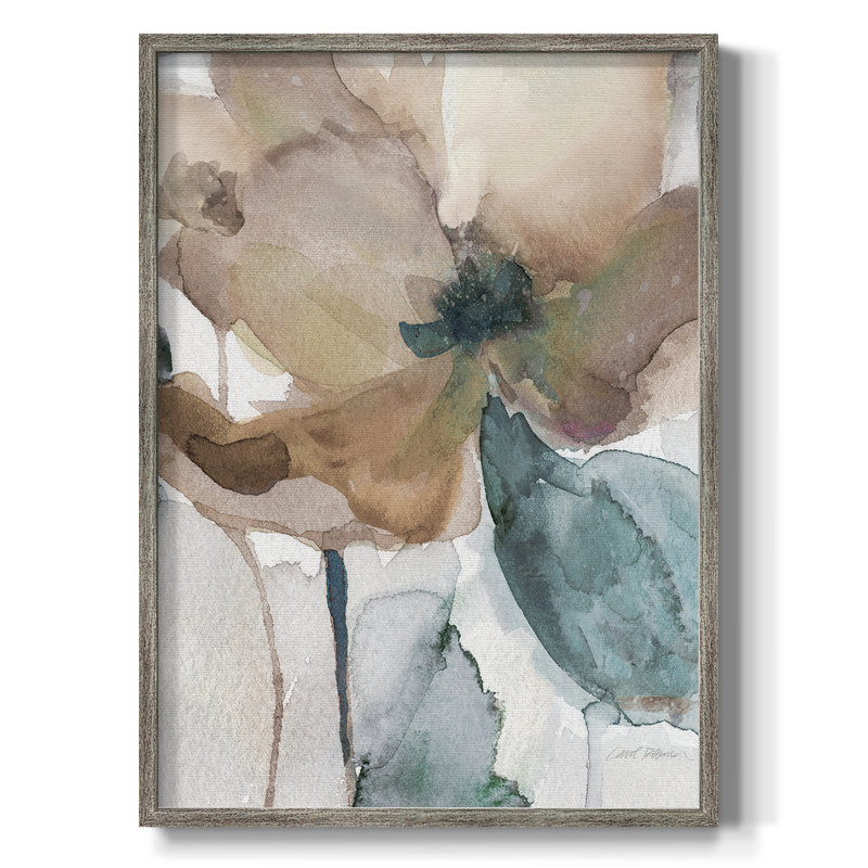 Watercolor Poppy I, reproduction encadrée - bois massif, H 30 po x l 24 po