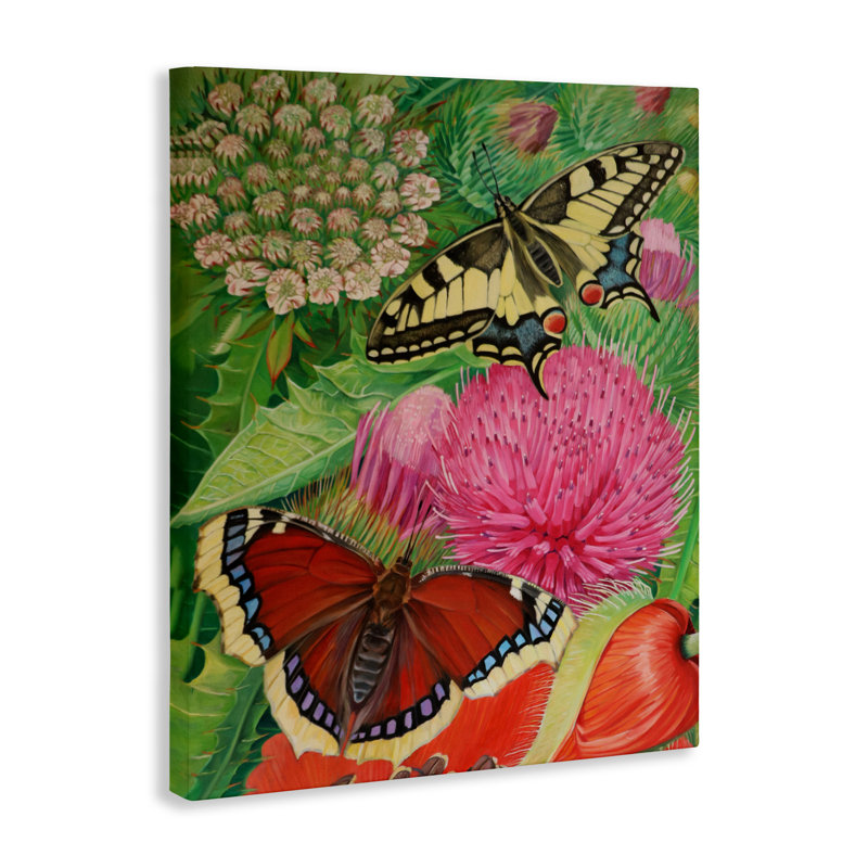 Insectes et fleurs de jardin, design par Violeta Vollmer, H 20 po x l 16 po