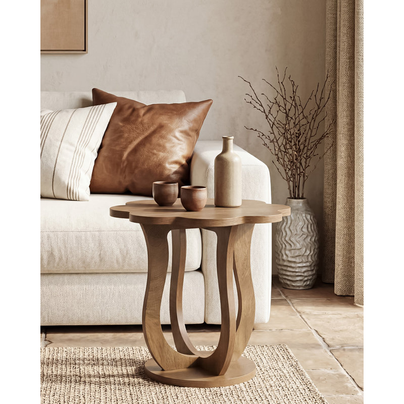 Flower-shaped End Table, Farmhouse Side Table