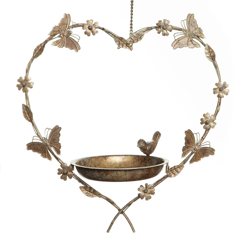 Amonette Metal Hanging Tray Bird Feeder