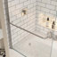 Pare-baignoire pivotant avec verre trempé de 1/4 po et barre à serviettes-112517993