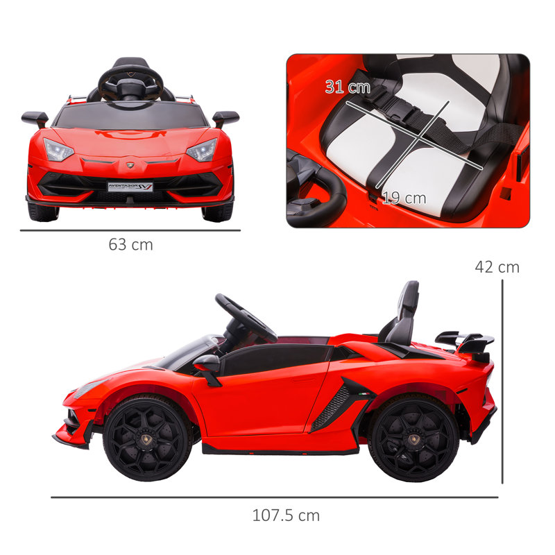 HOMCOM Battery Powered Ride On with Remote Control, Red