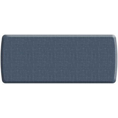 Anti-Fatigue Kitchen Comfort Mat, Modern Circuit Pattern in Navy