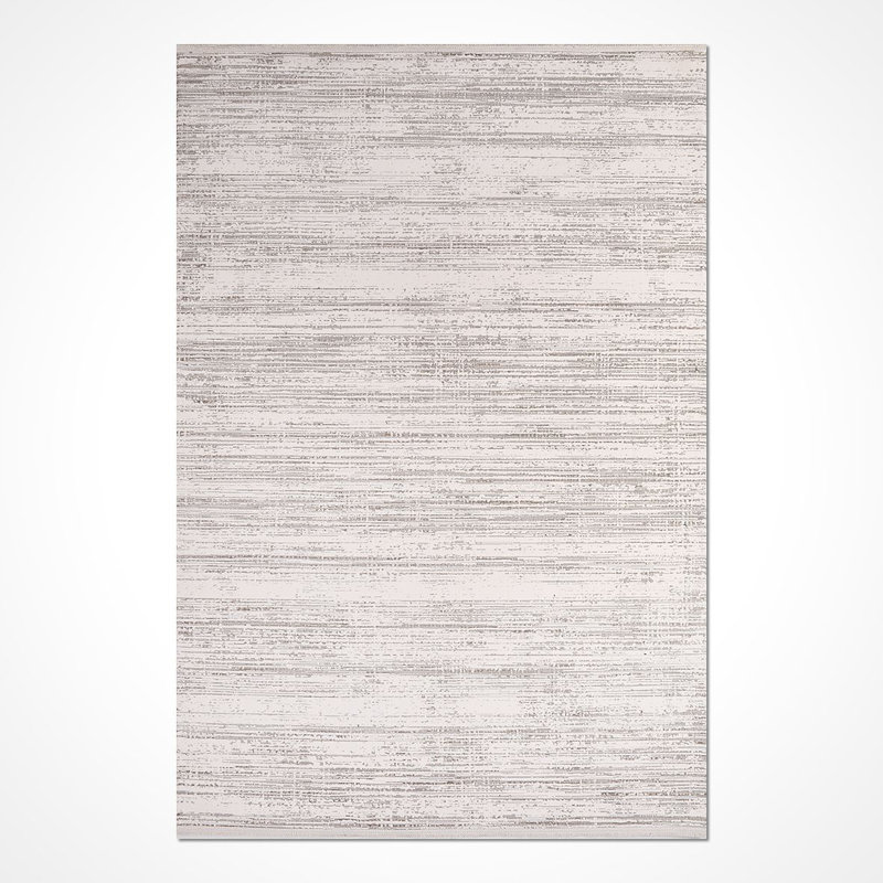 Tapis moderne / abstrait beige lavable à la machine antidérapant, Tapis de couloir 3 pi 4 po x 8 pi 3 po