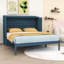 Grand lit escamotable en bois avec ports USB et tiroir de rangement