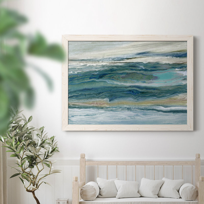 Vent et eau - Peinture sur toile encadrée, H 31,5 po x l 23,5 po x P 1,5 po, Blanc