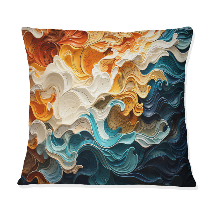Coussin multicolore Op Art Dynamic Flow I - Op Art