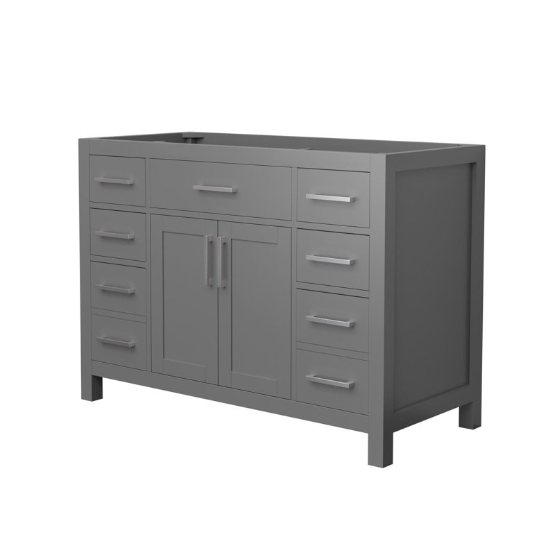 Base de meuble-lavabo simple autoportante 47,25 po Beckett, Gris foncé / nickel brossé