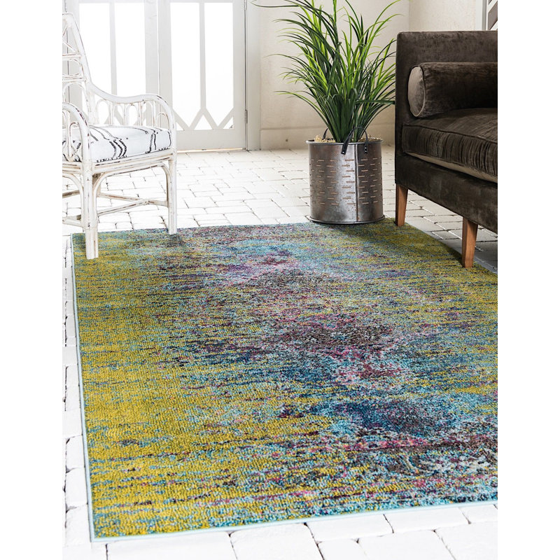 Tapis vert à motif géométrique Mulloy, Rectangle 4 pi x 6 pi