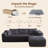 Boneless 106" Cloud Sectional Couch With Chaise Longue,l Shaped Modular Modern Sofa With Deep Seat,comfy Corduroy Fluffy Sleeper Couch,no Assembly Required Couch For Living Room-527992761-526506039