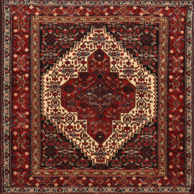 Tapis oriental rouge / crème