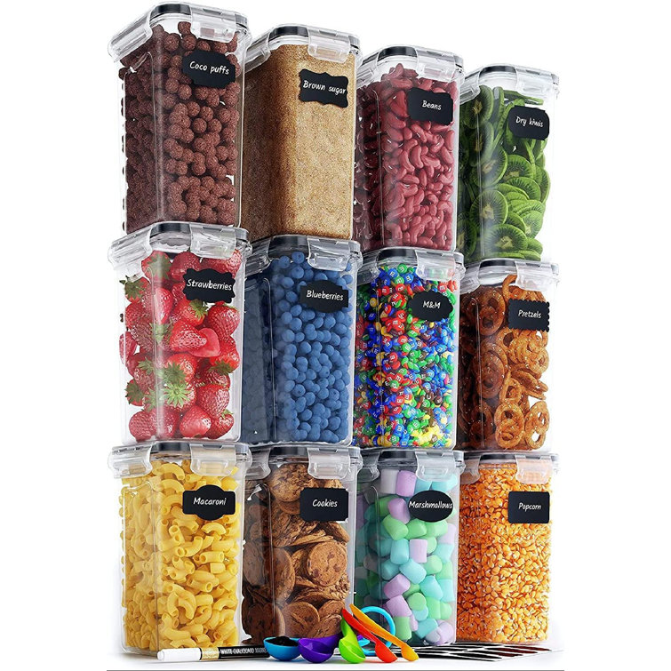 Chef's Path - Airtight Storage Boxes Set - 10 Labels and Markers - Kitchen and Pantry Storage - BPA Free - Plastic Storage Boxes with Upgraded Lids