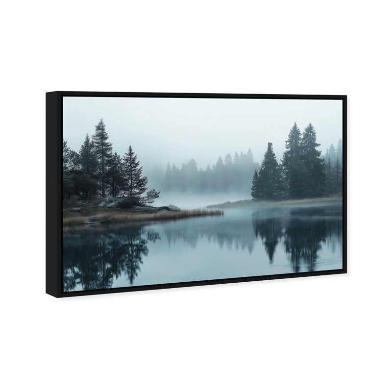 Morning Lake II Print by Oliver Gal, 31" H x 46" W, Black Floater Frame