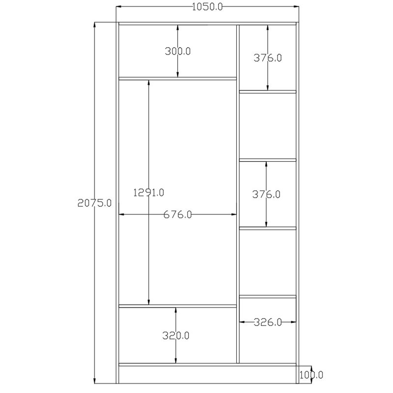 Kaylah 3 Door Manufactured Wood Wardrobe