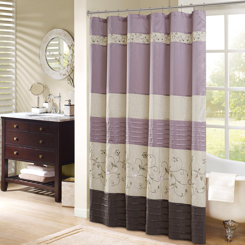Rideau de douche Winston Porter Rogelio, Mauve
