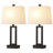 Belpre 23.5" Metal Table Lamp Set with USB, Type-C Ports, and Built-in Outlet