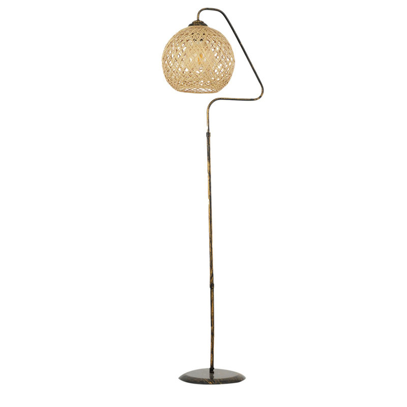Anberlyn 60.63'' Arched Floor Lamp, Golden, Golden