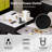 Kitchen Island With Expandable Table For 4-6, Black Cabinet, Double Storage, 1 Port, 2 Side Open Shelves Modern Extendable Dining, Drawers, Faux Marble Countertop, Lockable Wheels-137958231