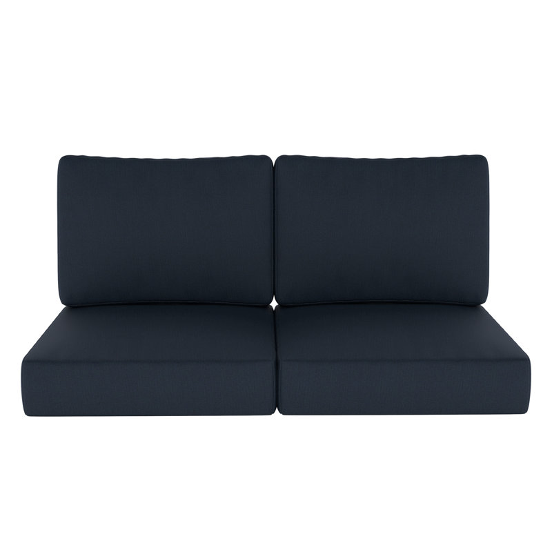 Sunbrella® Outdoor Loveseat Seat / Back Cushion, Canvas Navy Sunbrella® Canvas