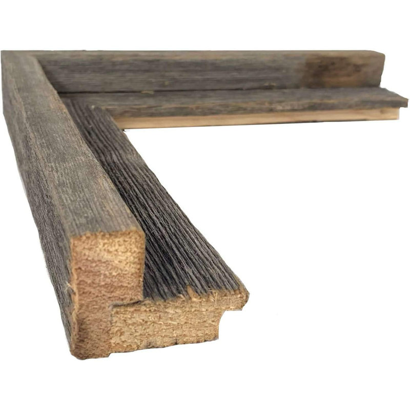 Rustic Weathered Gray Reclaimed Wood Beveled Picture Frame 24" x 36"
