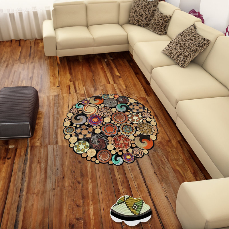 Savara Paisley Indoor Rug, Round  5'10.9" x 5'10.9" 