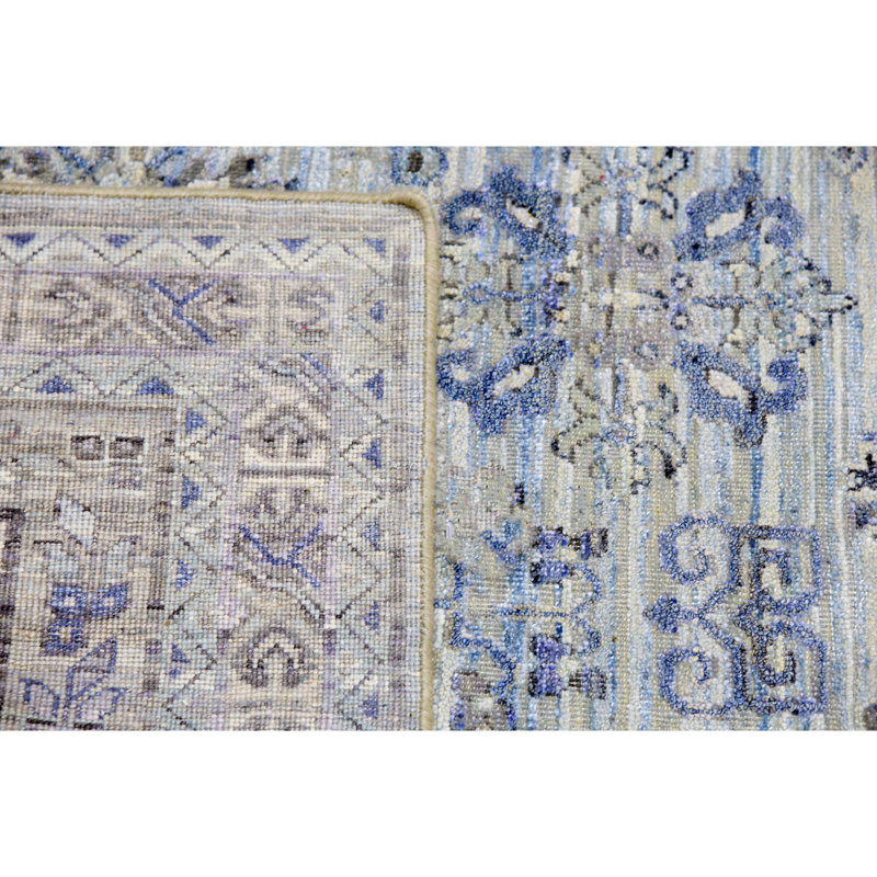 Oriental Area Rug in Light Blue/Blue/Gray, Rectangle 8' x 10'