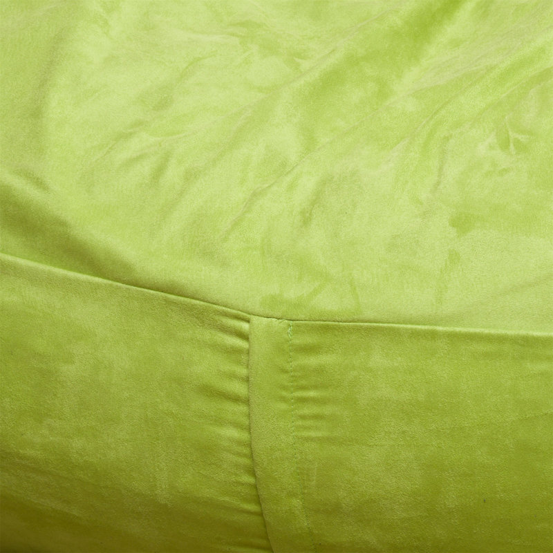 Fauteuil à billes cylindrique en suède 4 pieds Michael, Polyester vert lac