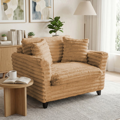 Oversized Armchair Deep Seat Single Sofa Accent Chair with Pillows for Living Room