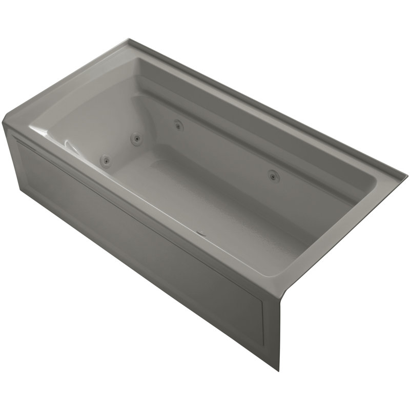Archer Alcove 72" x 36" Whirpool Bathtub, Cashmere, Right