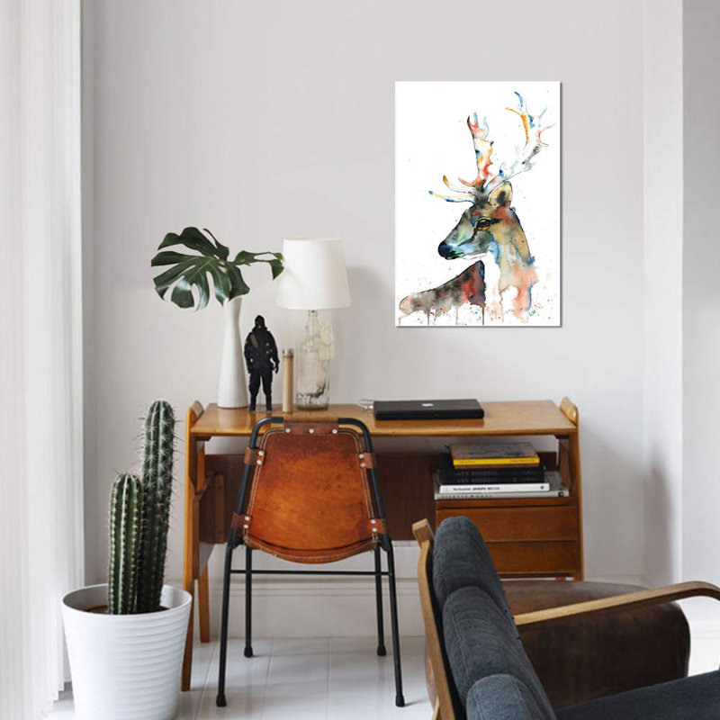 « jachère cerf » par lisa whitehouse, impression sur toile, H 40 po x l 26 po x P 1,5 po, Toile tendue, Pas de tapis