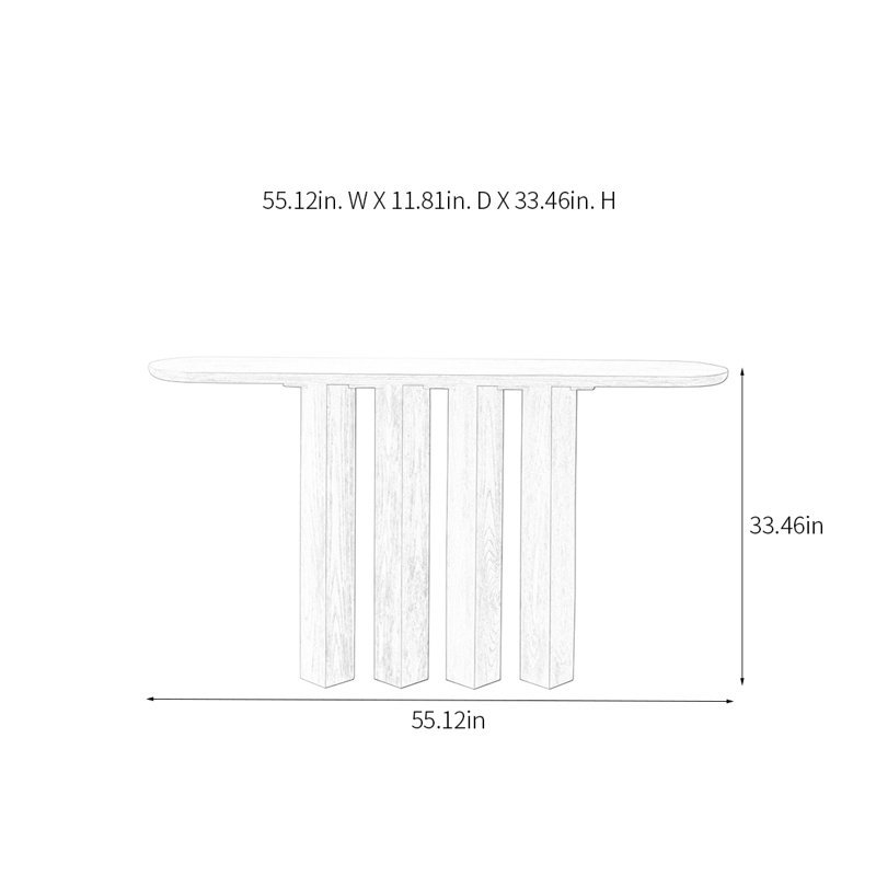 Console Modern Minimalist, H 33,46 po x l 55,12 po x P 11,81 po