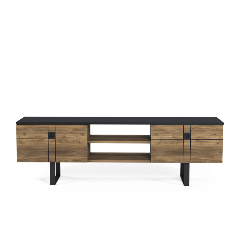 Keteri Unfinished TV Stand for TVs up to 70", Black/Brown
