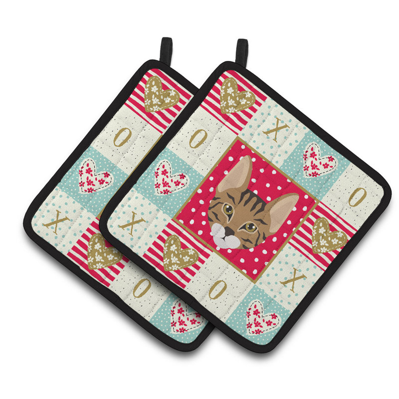 Ensemble de cuisinier poignée 2 pièces carolines brésilien chat love, Savannah