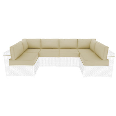 14 Pcs Replaceable Outdoor Cushions Set (set Of 6 Cushions, 6 Backrests, 2 Corner Cushions)-cushion Set Only