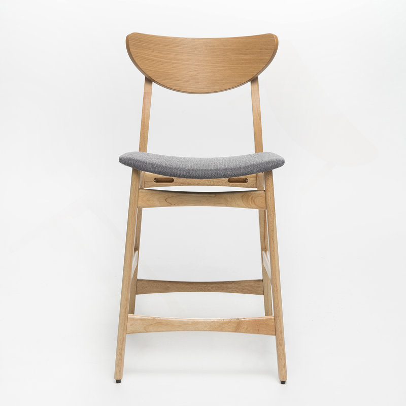 Chaise à hauteur de comptoir, Naturel, Gris foncé