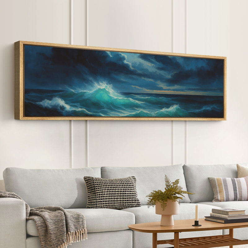 Grande impression sur toile encadrée, impression de paysage de coucher de soleil sur la plage de l'océan pour un décor moderne