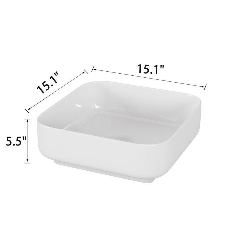 Topcraft Square Art Vessel Sink White
