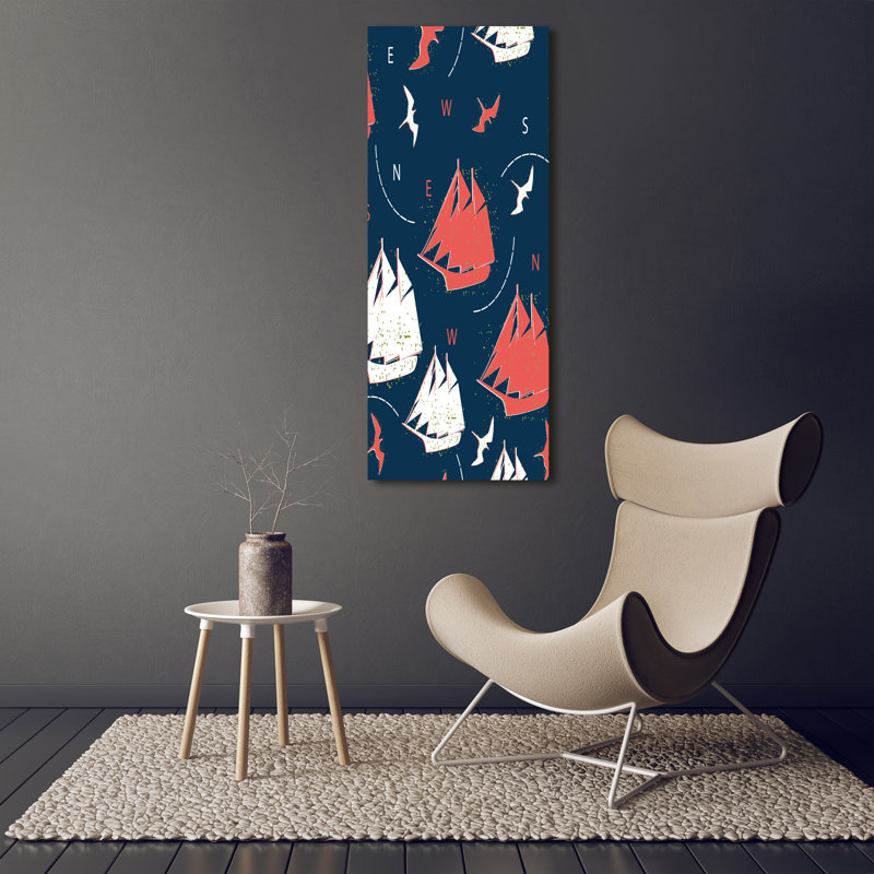 Ships, Sea Birds - Wrapped Canvas Print
