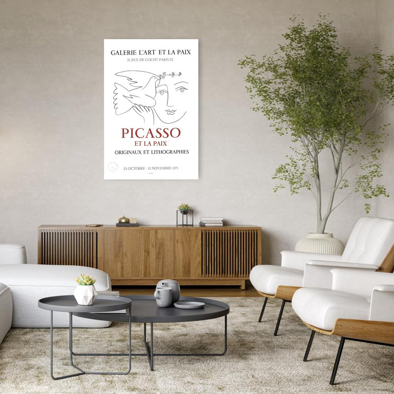 Peace Dove Portrait Abstract Classic Elegant Bird Nature Portrait Wall Art Print 1 Piece Wrapped Canvas Wall Art
