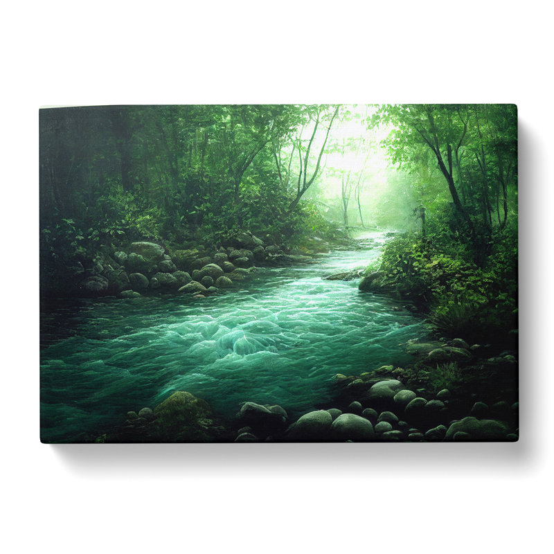 Fanciful Forest Stream - Wrapped Canvas, 50cm H x 76cm W x 3cm D