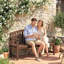 Outsunny 2 Seater Wooden Garden Bench with Armrest Carbonised Finish