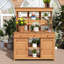 Table de jardin haute avec huche, 6 tiroirs, tablettes, 2 armoires et crochets-1788317842